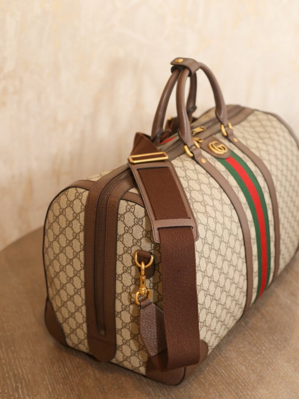 Gucci Ophidia Large GG Supreme Web Duffle Weekender Bag - Picture 7 of 11